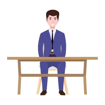 Creative freelancer businessman sitting Stock Illustration