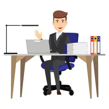 Creative freelancer working with computer laptop Illustrazione stock
