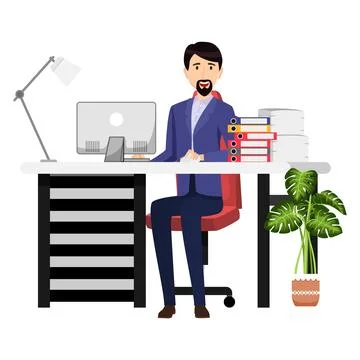 Creative freelancer working Stock Illustration