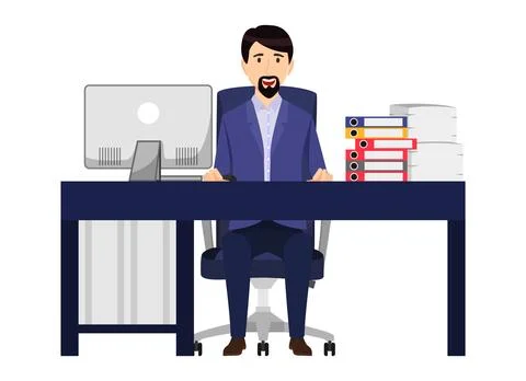 Creative freelancer working on project Stock Illustration