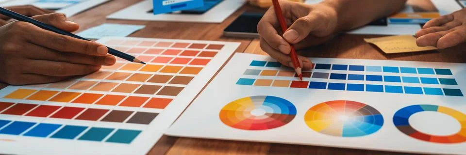 Creative front-end developer brainstorming UI design. Scrutinize Foto stock