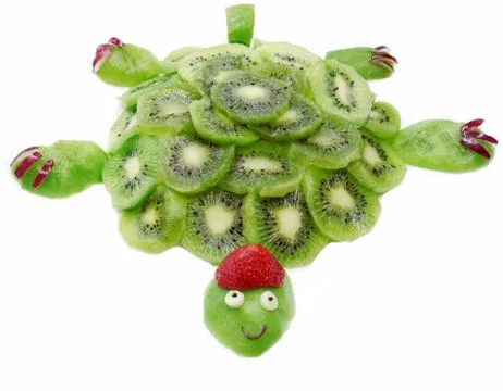 Creative fruit child dessert turtle form Stock Photos