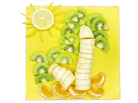 Creative fruit dessert Stock Photos