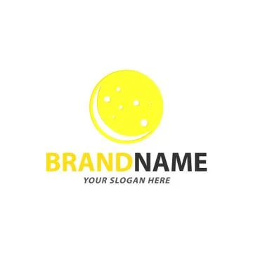 Creative full moon logo design Illustrazione stock