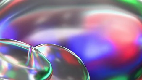 Creative futuristic wallpaper displaying translucent fluid glass objects on a Stock Illustration