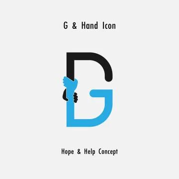 Creative G- alphabet icon abstract and hands icon design vector template.Busi Stock Illustration