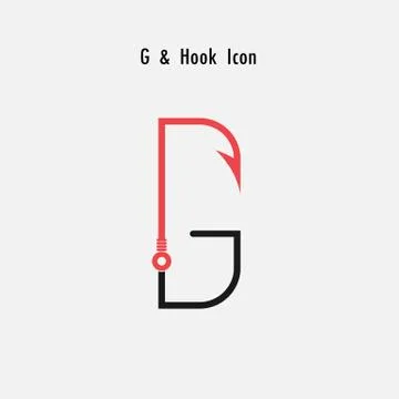 Creative G- Letter icon abstract and hook icon design vector template.Fishing Stock Illustration