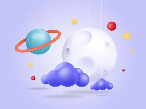 Creative galaxy space poster design 3d vector 库存插图