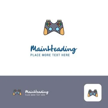 Creative Game controller Logo Design. Flat color Logo place for Tagline. Vect Illustrazione stock