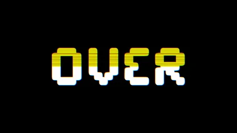 Creative game over title with glitch Video stock 301349495