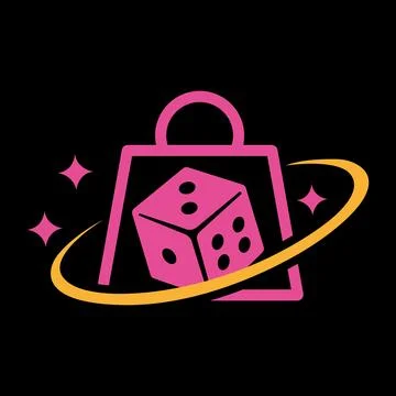 Creative Gaming Dice Logo Design with Dynamic Circular Motion Stock Illustration