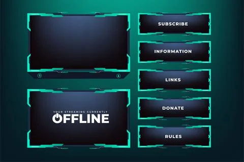 Creative gaming screen frame design with dark green color on a black backgr.. Illustrazione stock