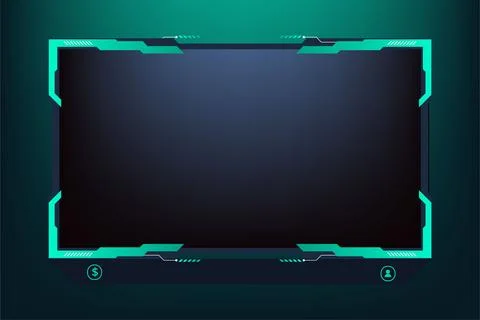 Creative gaming screen frame design with dark green color on a black backgr.. Stock Illustration