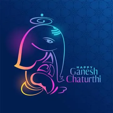 Creative ganpati design on blue background Stock Illustration