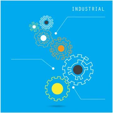 Creative gear abstract vector design banner template. Corporate business indu Stock Illustration