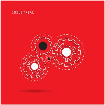 Creative gear abstract vector design banner template. Corporate business indu Stock Illustration