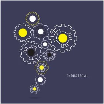 Creative gear abstract vector design banner template. Corporate business indu Illustrazione stock