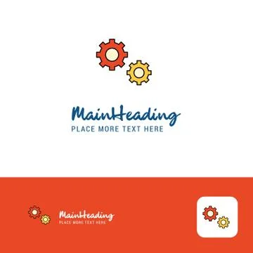 Creative Gear Logo Design. Flat color Logo place for Tagline. Vector Illustra Stock Illustration