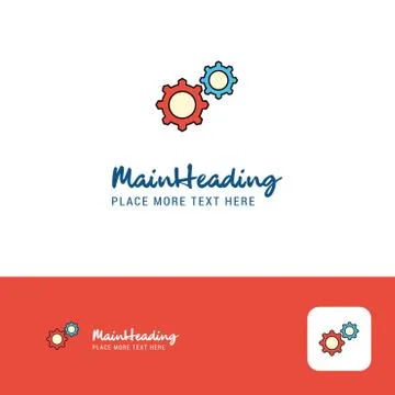 Creative Gear setting Logo Design. Flat color Logo place for Tagline. Vector  Illustrazione stock