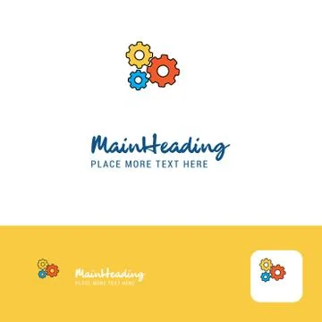 Creative Gear setting  Logo Design. Flat color Logo place for Tagline. Vector 스톡 일러스트