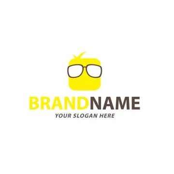 Creative geek mascot logo design vector Stock Illustration