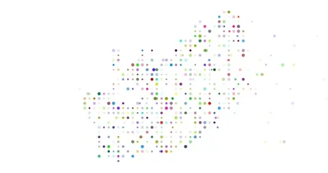 Creative Generative Design with Soaring Dots for South Africa Outline Stock Footage 315648194