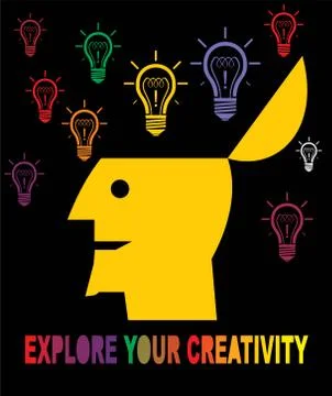 Creative. Genius.Explore your creativity Stock Illustration