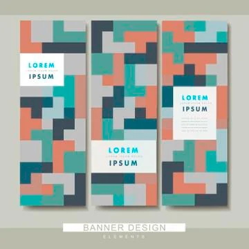 Creative geometric banner set template Stock Illustration