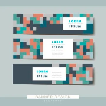 Creative geometric banner set template Stock Illustration