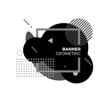 Creative geometric banner template. Modern black and white futuristic graphic Stock Illustration