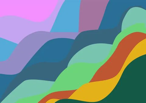Creative geometric colorful waves background Stock Illustration