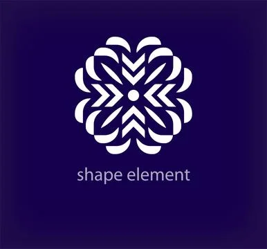 Creative geometric flower shape element logo. Stock Illustration
