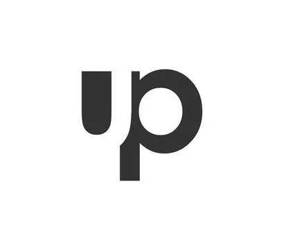 UP creative geometric initial based modern and minimal logo. Letter u p tre.. Illustrazione stock