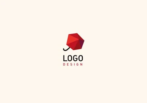 Creative geometric logo abstract umbrella Illustrazione stock