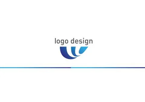 Creative geometric logo, colored smooth lines Stock Illustration