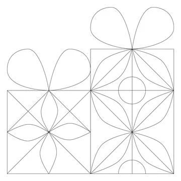 Creative geometric outline icon of gift boxes with thin lines イラスト素材