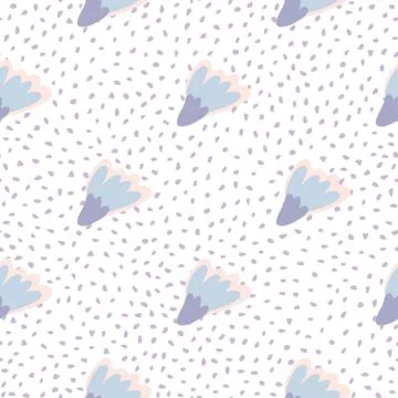 Creative geometric seamless pattern with cute flowers on dots background. Abs Stock Illustration