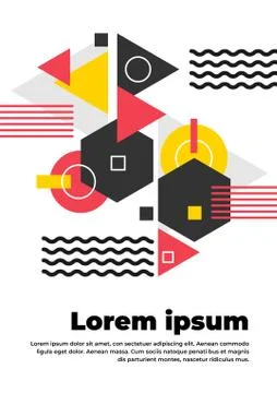 Creative geometric shapes abstract background with copy space Stock Illustration