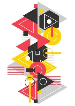 Creative geometric shapes abstract background. Dynamic geometric shapes compo Stock Illustration
