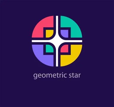Creative geometric star logo design. Stock Illustration