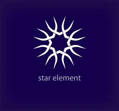 Creative geometric star shape element logo. Stock Illustration