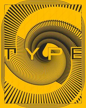 Creative Geometric Typography Poster With Depth And Motion Abstract Art Stock-Illustration