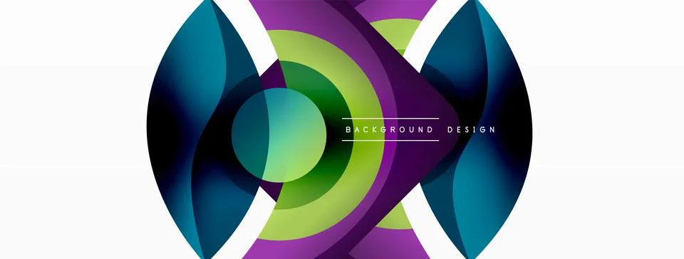 Creative geometric wallpaper. Minimal abstract background. Circle wave and round Stock Illustration