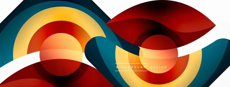 Creative geometric wallpaper. Minimal abstract background. Circle wave and round Illustrazione stock