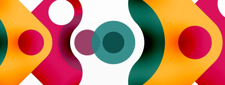 Creative geometric wallpaper. Minimal bubble arrow and circle abstract Illustrazione stock