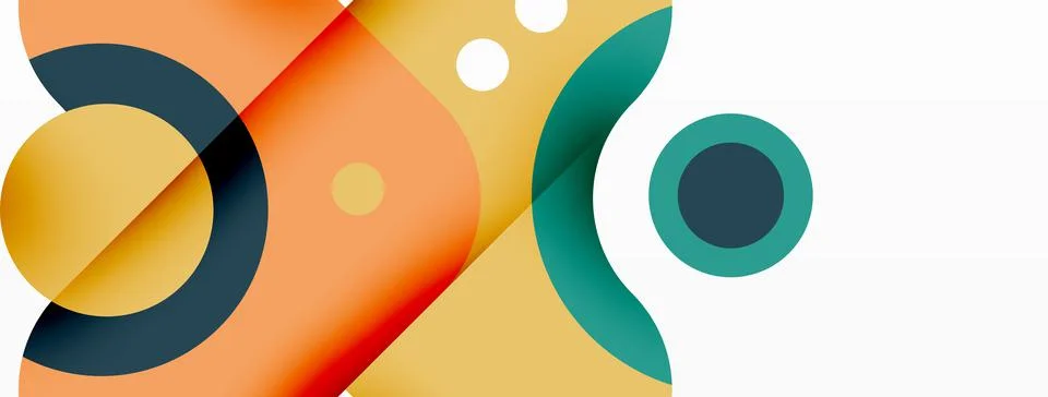 Creative geometric wallpaper. Minimal bubble arrow and circle abstract Illustrazione stock