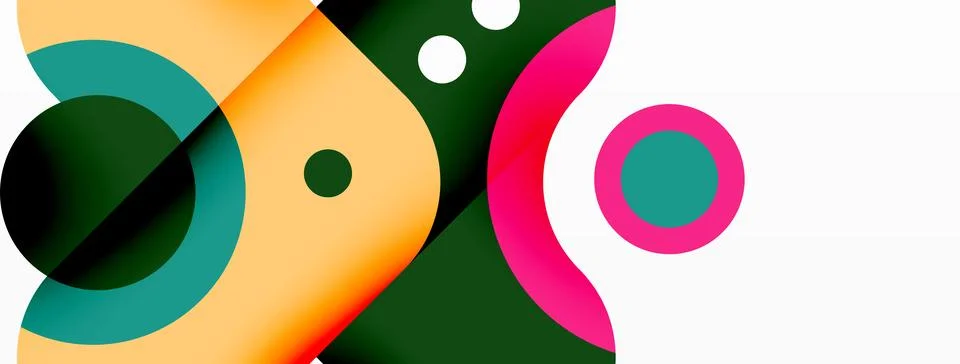 Creative geometric wallpaper. Minimal bubble arrow and circle abstract Stock Illustration