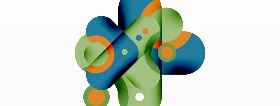 Creative geometric wallpaper. Minimal bubble arrow and circle abstract Illustrazione stock