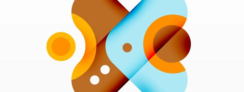 Creative geometric wallpaper. Minimal bubble arrow and circle abstract Illustrazione stock