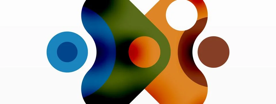 Creative geometric wallpaper. Minimal bubble arrow and circle abstract Stock Illustration